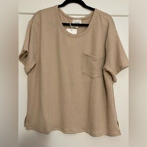 Andree by Unit Women's Tan Urban Ribbed Top